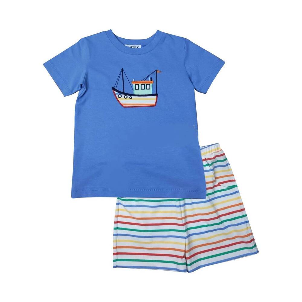 NEW ISHTEX kids fishing boys shorts set in blue